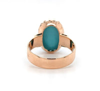 9k Rose Gold Victorian 4.28 Carat Genuine Natural Turquoise Ring (#J6329)