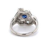 Platinum Blue Genuine Natural Sapphire and Diamond Ring Size 6.25 (#J6392)