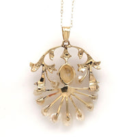14k Yellow Gold Art Nouveau Pendant with Mississippi Pearls (#J6165)