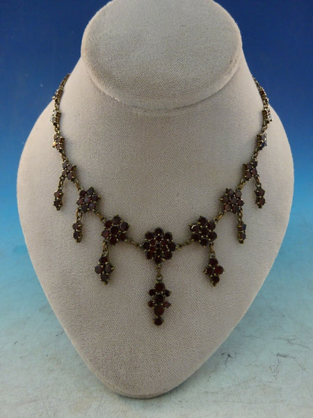 Genuine Natural Bohemian Garnet Necklace (#J5241)