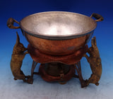 Joseph Heinrichs Mixed Metals Wood Chafing Dish w/ 3-D Rabbits Undertray (#8817)