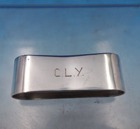 Sterling Silver Napkin Ring Plain Mongrammed C.L.Y. 2 5/8" x 3/4" x 7/8" (#6877)
