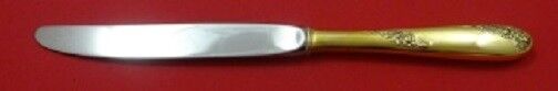 Sweetheart Rose Vermeil By Lunt Sterling Silver Regular Knife Modern 9" Gold