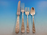 Corsage by Stieff Sterling Silver Floral Iris Flatware Set 8 Service 35 Pieces