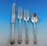 Bridal Bouquet by Alvin Sterling Silver Flatware Set 8 Service 32 pcs Repousse