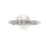 Narrow Platinum Genuine Natural Diamond Wedding Band Ring Size 6.25 (#J6418)
