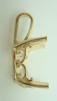 14K Gold Carved Agate Initial Pendant - You Choose Personalized New (#J2154)