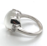18k White Gold Large 8.68 Carat Genuine Natural Moonstone Diamond Ring (#J7008)