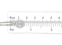 14k White Gold 1.61 Carat Genuine Natural Moonstone and Diamond Pendant (#J7187)