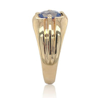 10k Yellow Gold 1.19ct Genuine Natural Sapphire Men's Ring Size 8.75 (#J6745)
