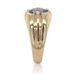 10k Yellow Gold 1.19ct Genuine Natural Sapphire Men's Ring Size 8.75 (#J6745)