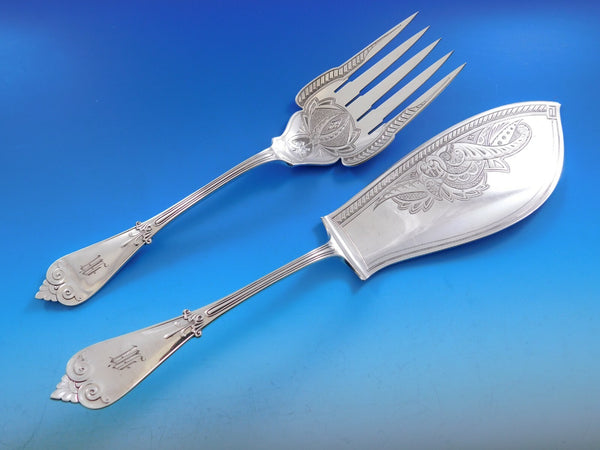Beekman by Tiffany and Co Sterling Silver Fish Serving Set 2pc Bright-Cut