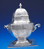 Buccellati Sterling Silver Tea Set 5pc Coffee, Tea, Sugar, Creamer, Tray (#8934)
