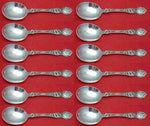 Violet by Wallace Sterling Silver Cream Soup Spoon Set 12 pieces 5 7/8"