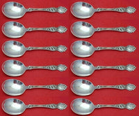 Violet by Wallace Sterling Silver Cream Soup Spoon Set 12 pieces 5 7/8"