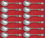 Violet by Wallace Sterling Silver Cream Soup Spoon Set 12 pieces 5 7/8"