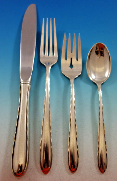 Silver Flutes by Towle Sterling Silver Flatware Set for 12 Service 58 pieces