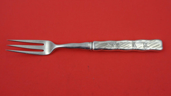 Lap Over Edge Acid Etched by Tiffany & Co Sterling Fruit Fork w/ leaves HH AS 7"