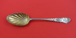 English Georgian Sterling Silver Berry Spoon GW shell bowl engraved lion 8 1/2"