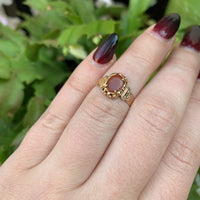 10k and 14k Rose Gold Victorian Genuine Natural Carnelian Agate Ring (#J6293)