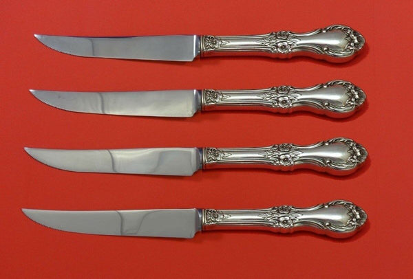 Wild Rose by International Sterling Silver Steak Knife Set 4pc HHWS Custom