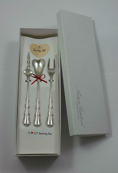 Angelique by International Sterling Silver "I Love You" Serving Set 3pc Custom