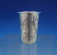 Russian Sterling Silver Cup for Vodka Gold Washed Interior Engraved (#6539)