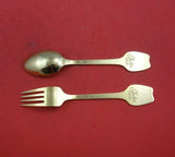 Christmas by A. Michelsen Sterling Silver Fork and Spoon Set 2pc 1951 Vermeil