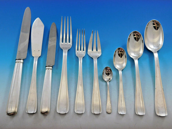 Bayonne by Alexandre Vaguer French 950 Silver Flatware Set Service Paris 122 pcs