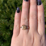 14k Gold Ring w/ Sierra Nevada CA 4.2ct Genuine Natural Gold Vein Quartz (#6991)
