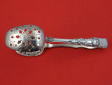 English King by Tiffany and Co Sterling Silver Ice Tong pierced double spoons 7"
