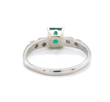 Platinum and 14k Gold .82ct Genuine Natural Emerald and Diamond Ring (#J6380)