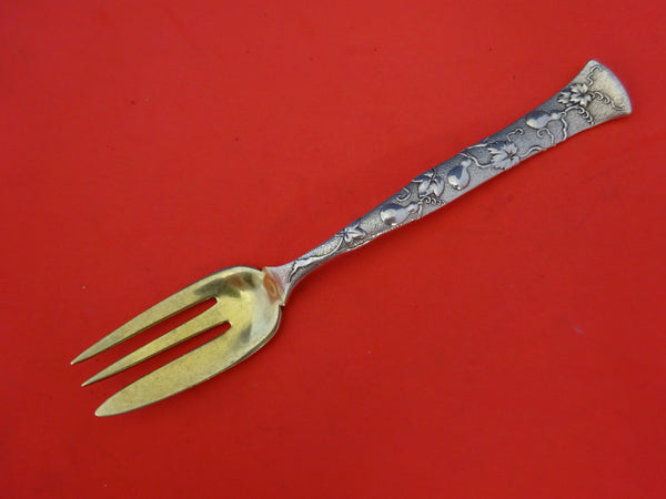 Vine By Tiffany Sterling Silver Caviar Fork Gold washed w/ Gourds Motif 6"