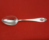 Antique Hammered by Shreve Sterling Silver Place Soup Spoon Pierced Mono "H" 7"