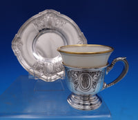 Saint Dunstan Chased by Gorham Sterling Silver Demitasse Cup Saucer Liner #8099