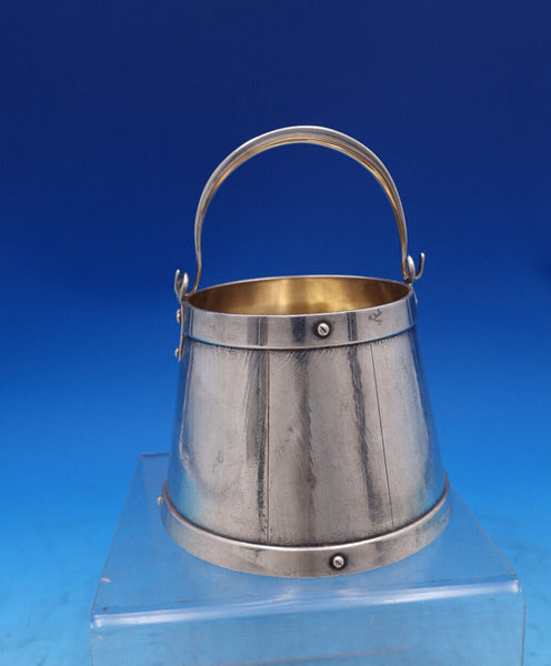 Gorham Sterling Silver Milk Pail faux Wood finish Swing Handle c1872 (#7428)