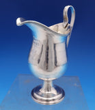 English Georgian Sterling Silver Creamer w/Family Crest Arm Flag Griffin (#8447)
