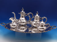 Alt-Heidelberg Sterling Silver Tea Set 4pc with Silverplate Tray (#8032)