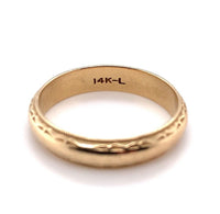 14k Yellow Gold Wedding Band Ring with Beaded Edge Men's Jewelry (#J5732)
