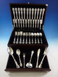 Royal Rose by Wallace Sterling Silver Flatware Set For 12 Service 67 Pieces