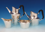 Charlotte by Hans Hansen Danish Sterling Silver Tea Set 4pc #464 (#5190) Modern