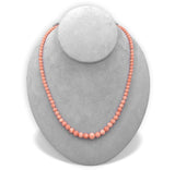Genuine Natural Coral Bead Necklace 4-8mm Beads w/ 14k Clasp (#J6983)