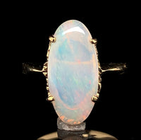 14k Yellow Gold Australian 2.15 Carat Genuine Natural Opal Ring Size 5.75 #J7216