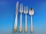 Golden Soleil by Lunt Sterling Silver Flatware Set for 12 Service 86 pieces