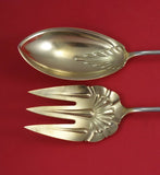 Clematis by Gorham Sterling Silver Salad Serving Set 2-piece Fluted GW 11"