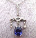 14k Gold Chandelier 2.30ct Genuine Natural Tanzanite Pendant w/Diamonds (#J3757)