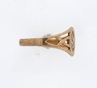 10k Yellow Gold Open Weave Baby Signet Ring with S Monogram Jewelry (#J5969)