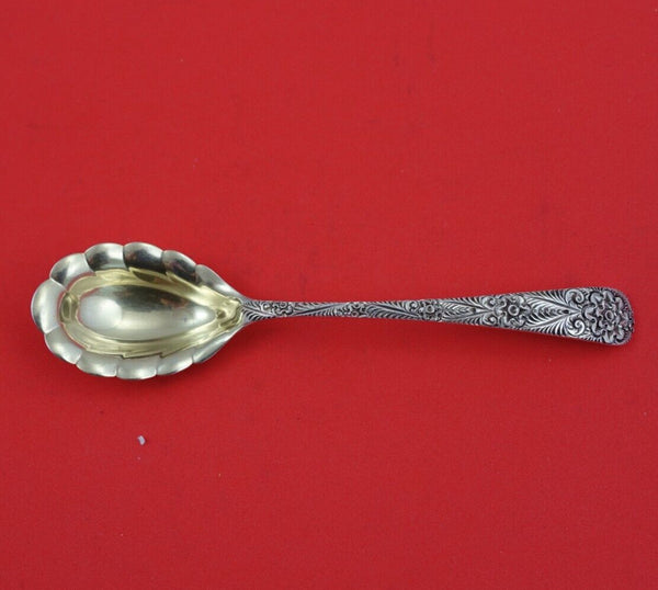Antique Engraved by Tiffany and Co Sterling Silver Sugar Spoon w/Faint GW 6 1/4"