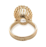 Vintage 14k Yellow Gold Ring with Genuine Natural Rock Crystal Quartz 6 (#J7094)