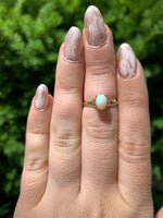10k Rose Gold Australian Genuine Natural Opal Victorian Ring Size 6 (#J6783)